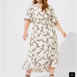 Torrid Maxi Georgette Surplice Ruffle Hi-Low Dress